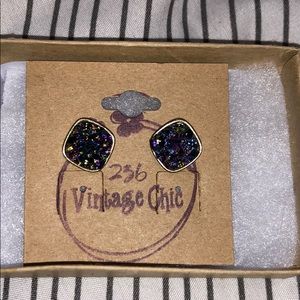 Iridescent druzy earrings